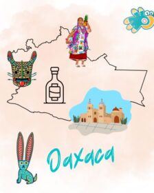 Oaxaca mit Regionskarte